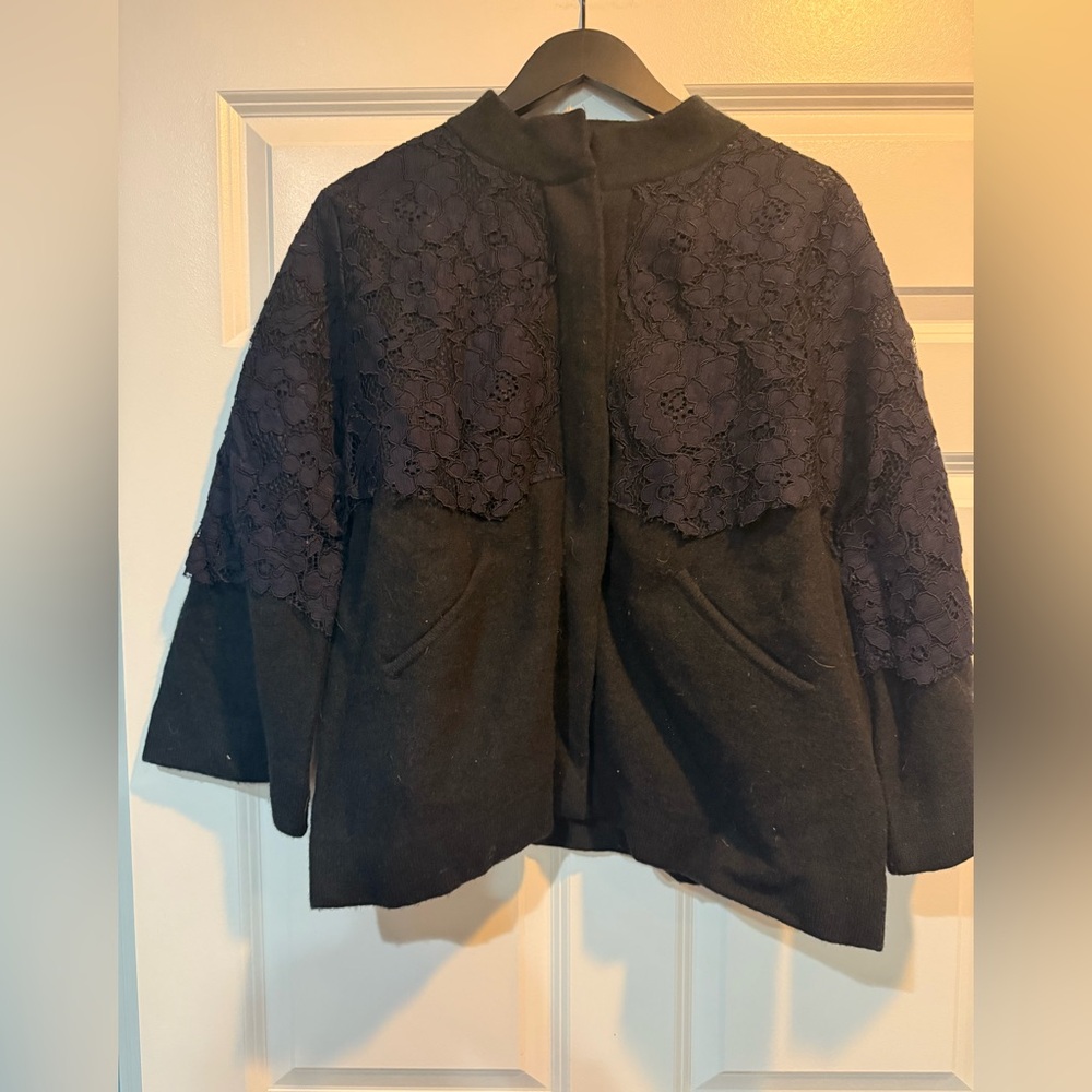 Field Flower Black and Navy Floral Jacket Size Medium - Picture 5 of 6